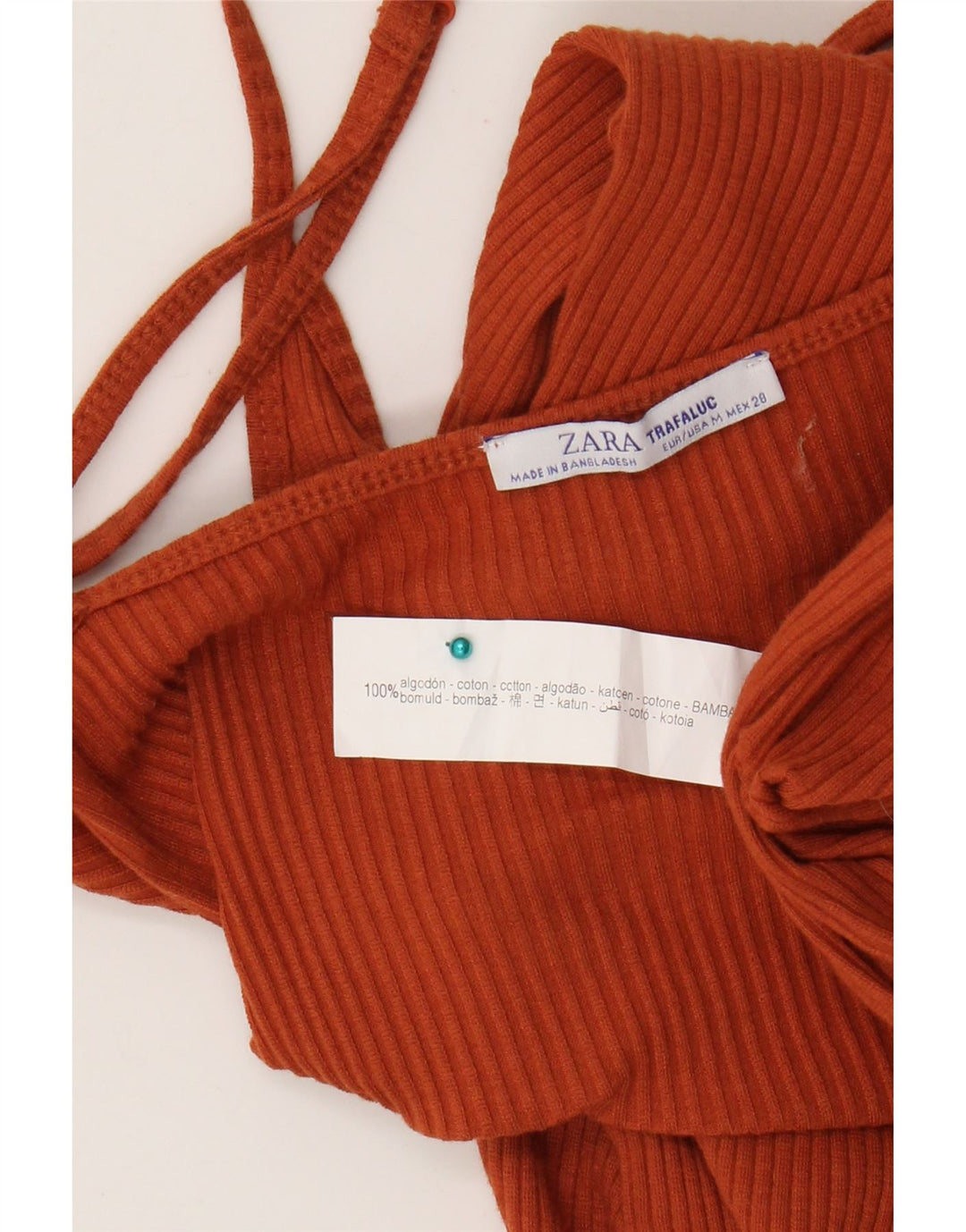 Zara Combinaison sans manches pour femme UK 12 Coton orange moyen