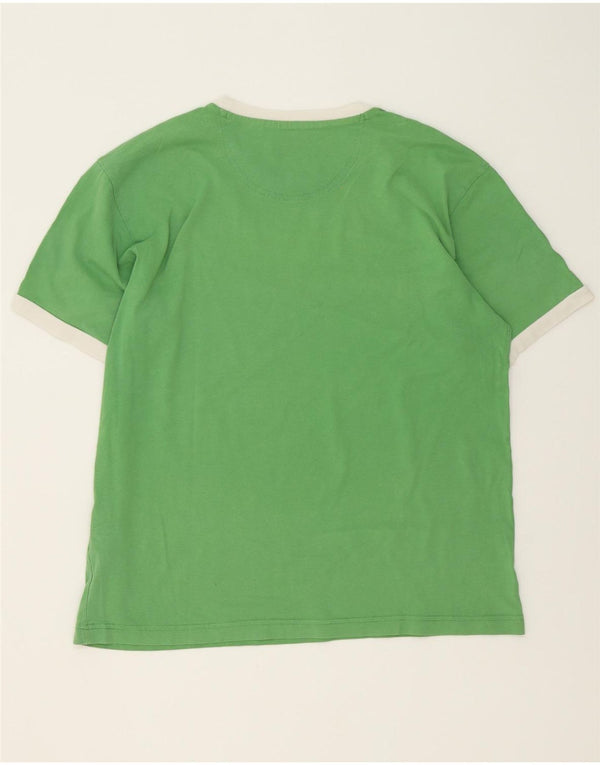 Champion Mens Graphic T-Shirt Top Large Green Colourblock Cotton