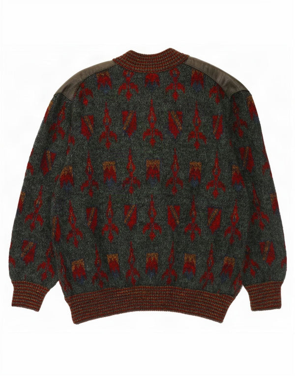 Ranger Cardigan à motif abstrait pour homme IT 52 Large Vert Polyamide