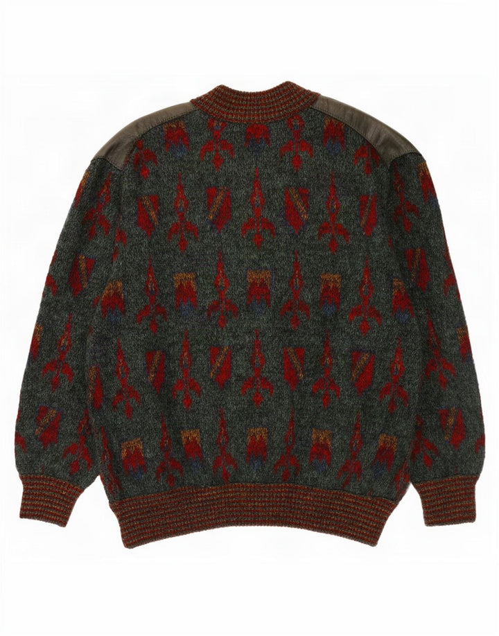 Ranger Cardigan à motif abstrait pour homme IT 52 Large Vert Polyamide