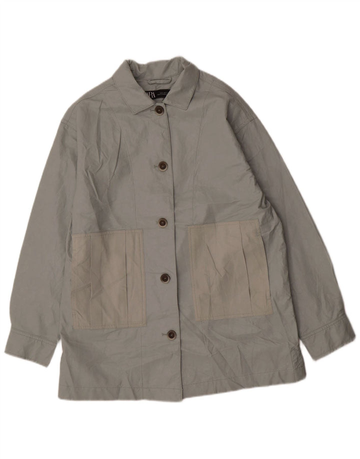 Zara Veste surdimensionnée en similicuir pour femme UK 10 Petit polyuréthane vert