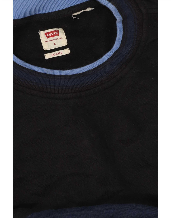 Levi's Sweat-shirt coupe décontractée pour homme, grand, bleu marine, color block
