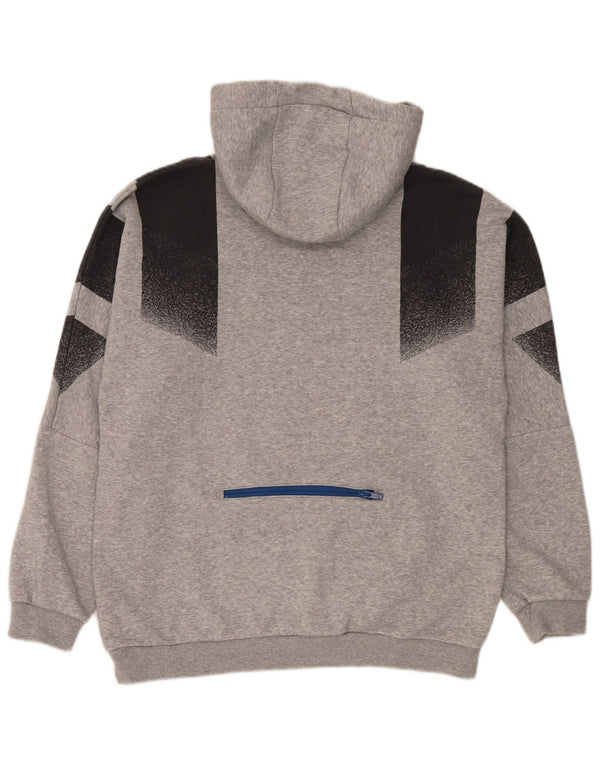 Adidas Pull à capuche en coton color block gris moyen pour homme