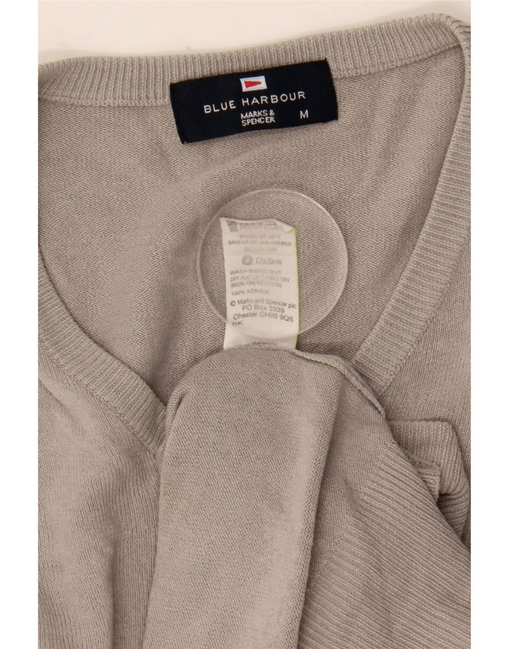 Marks & Spencer Pull Blue Harbor Col V Homme Gris Moyen Acrylique