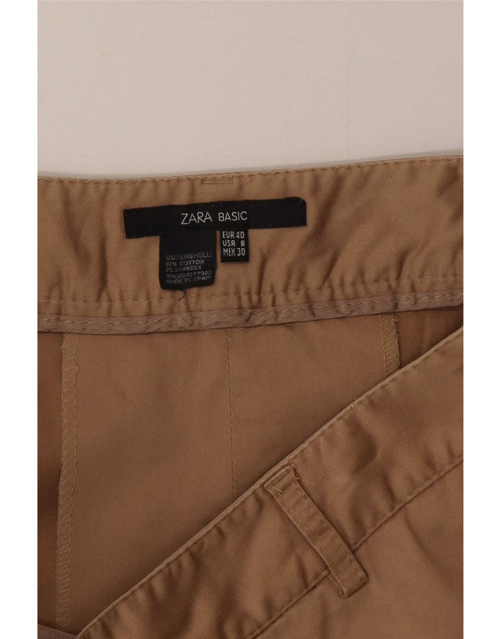 Zara Femme Jupe A-Line EU 40 Moyen W30 Coton Beige