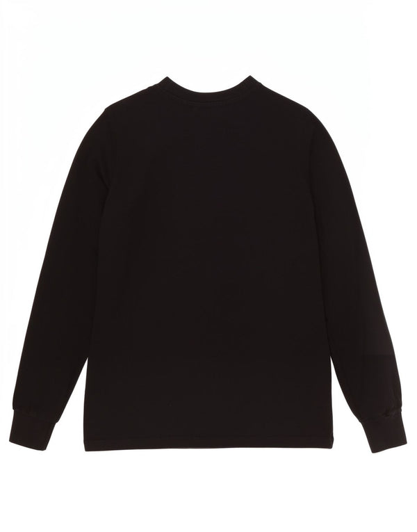 Ellesi Womens Graphic Top Manches Longues UK 4 XS Noir Coton Sports