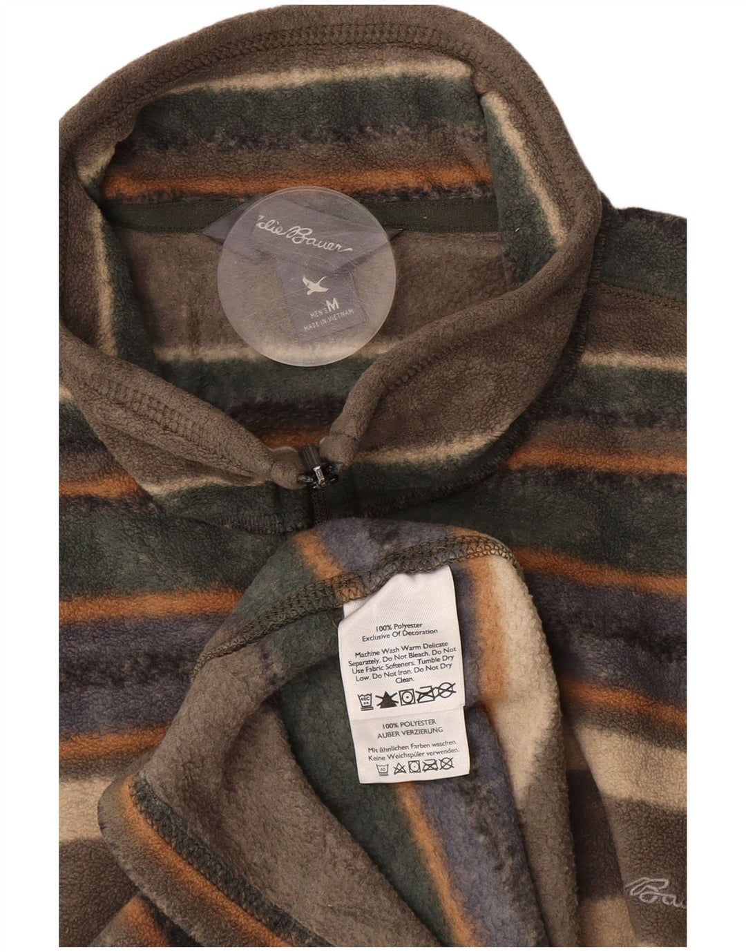 EDDIE BAUER Pull Polaire Col Zippé Homme Rayé Multicolore Moyen