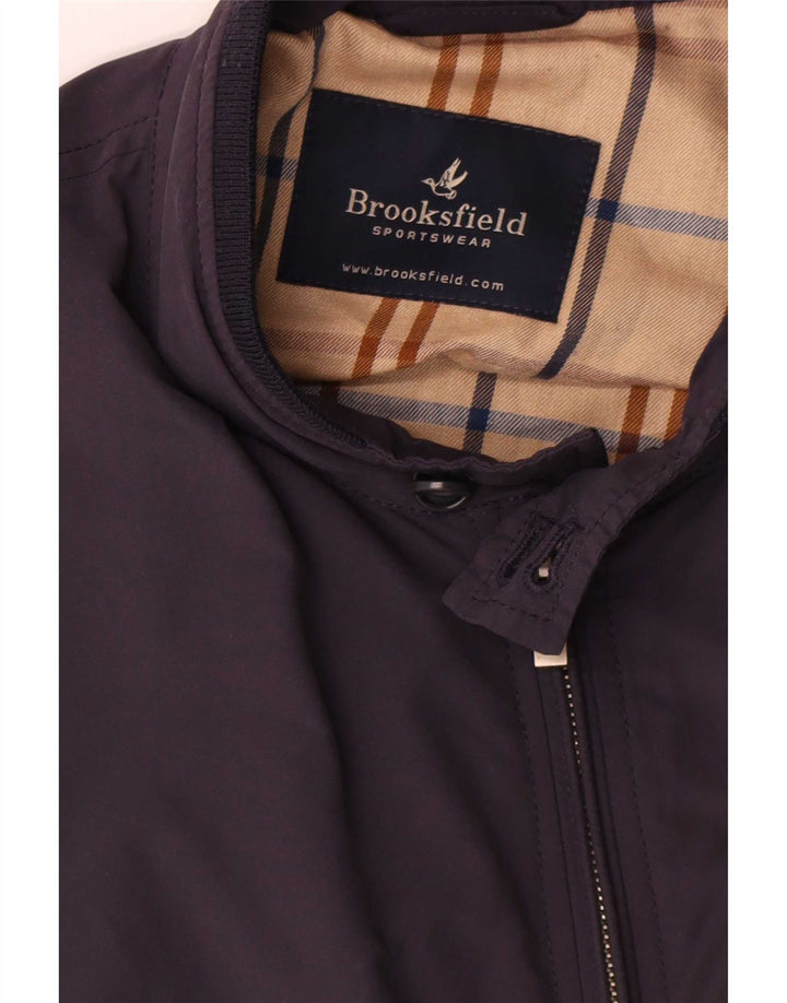 Brooksfield Veste Bomber Homme UK 40 Large Bleu Marine Colorblock Polyamide