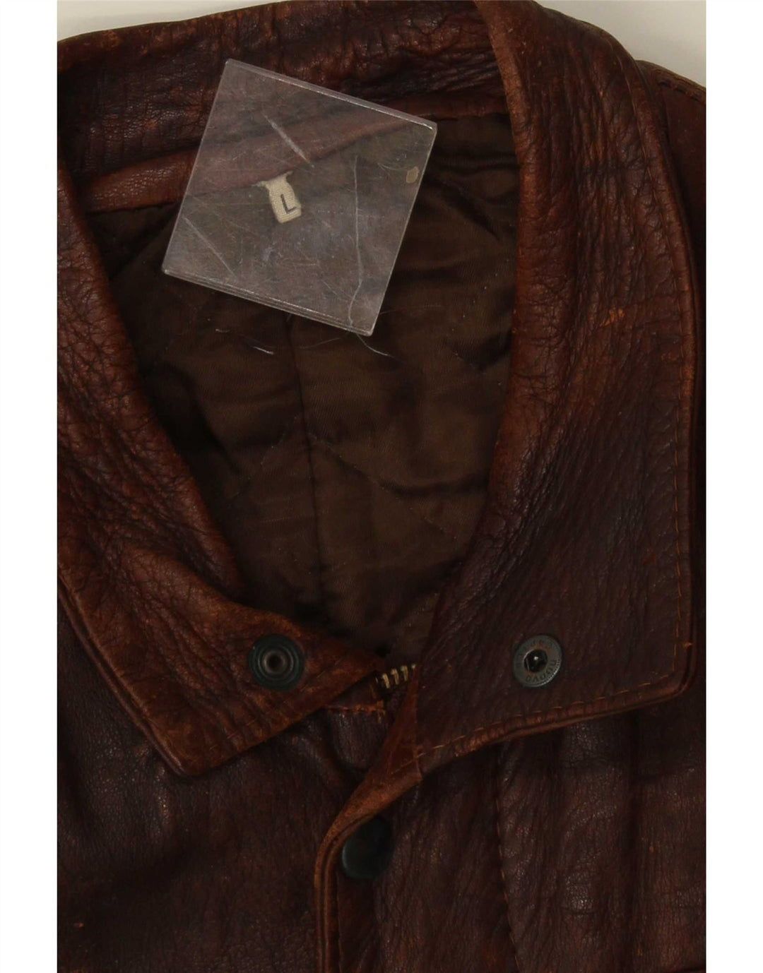 veste en cuir homme vintage UK 40 Grand Marron