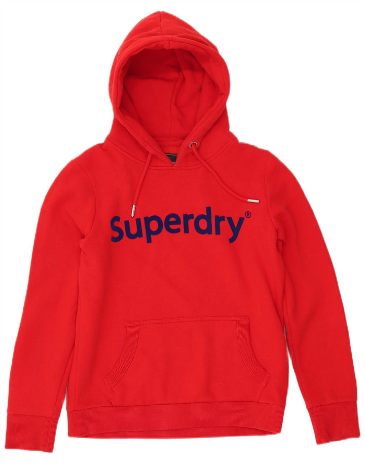 SUPERDRY Pull à capuche graphique pour femme UK 12 Rouge moyen Coton