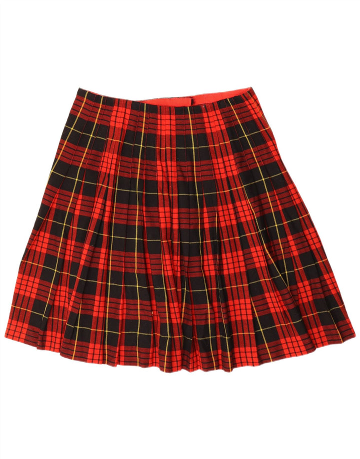 jupe portefeuille femme vintage W36 XL laine à carreaux rouge