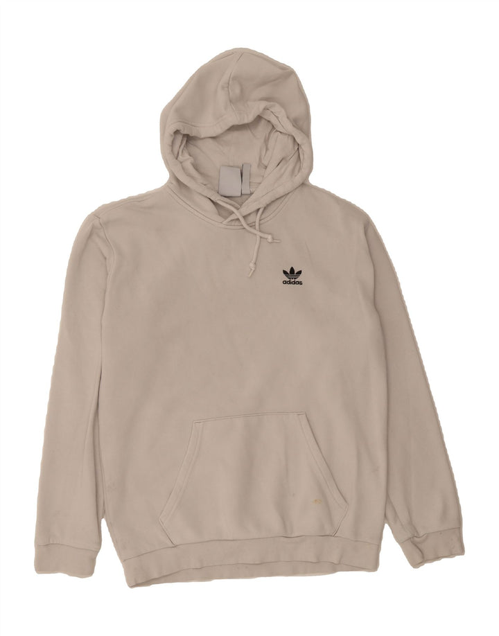ADIDAS Mens Hoodie Jumper Small Off White Cotton Vintage Adidas and Second-Hand Adidas from Messina Hembry 