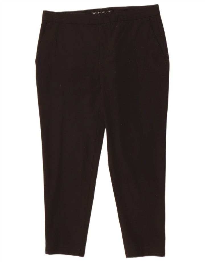 Zara Pantalon court pour femme EU 40 Medium W32 L25 Noir