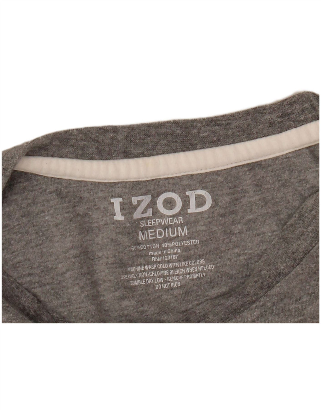 Izod T-Shirt Homme Gris Moyen Moucheté Coton