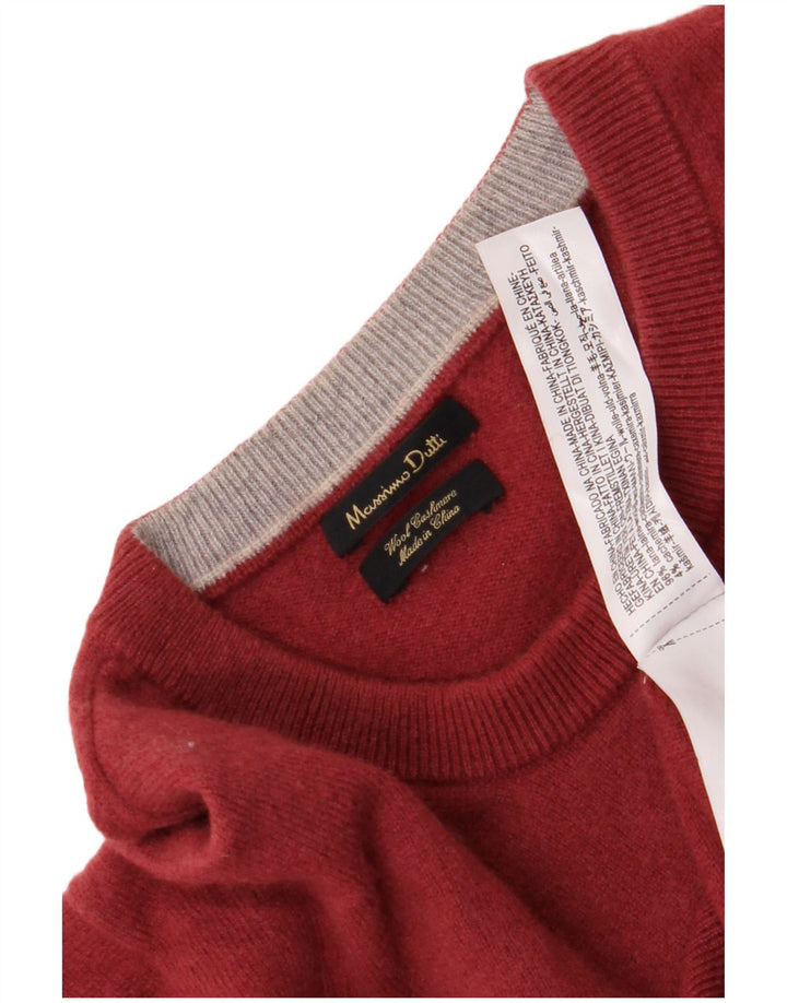 Massimo Dutti Pull col rond homme XL laine rouge