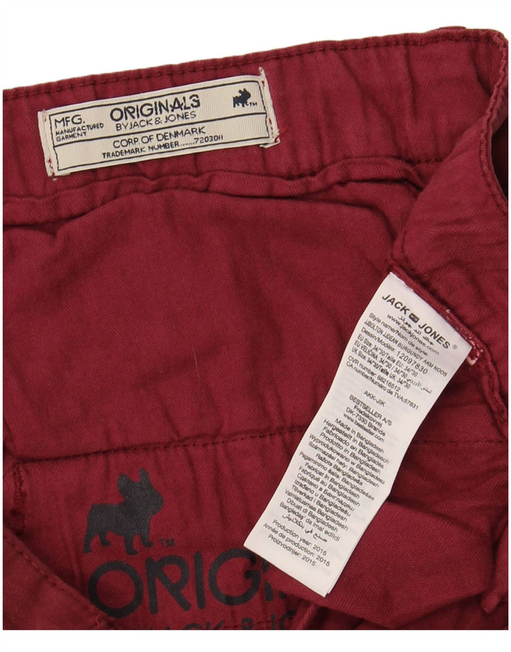 JACK & JONES Pantalon Chino Coupe Slim Homme W34 L30 Coton Bordeaux