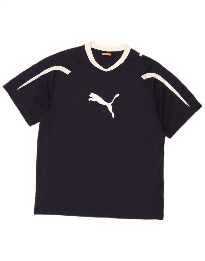 PUMA T-Shirt Graphique Homme Bleu Marine Moyen Polyester Colorblock