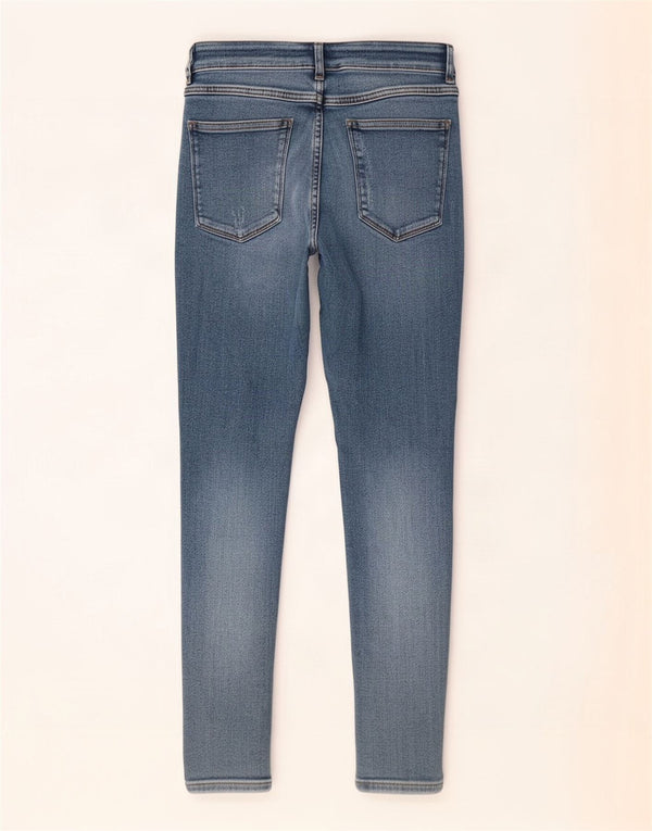 Zara Jean skinny vieilli pour femme EU 42 Large W32 L27 Bleu Coton