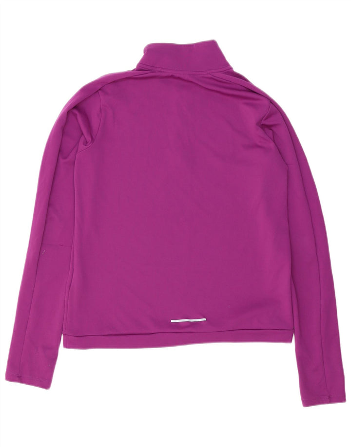 Nike Dri Fit Zip Neck Pull Survêtement Top UK 10 Petit Violet