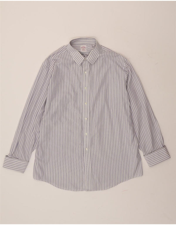 BROOKS BROTHERS Chemise formelle coupe régulière pour homme Taille 17 XL Bleu à fines rayures