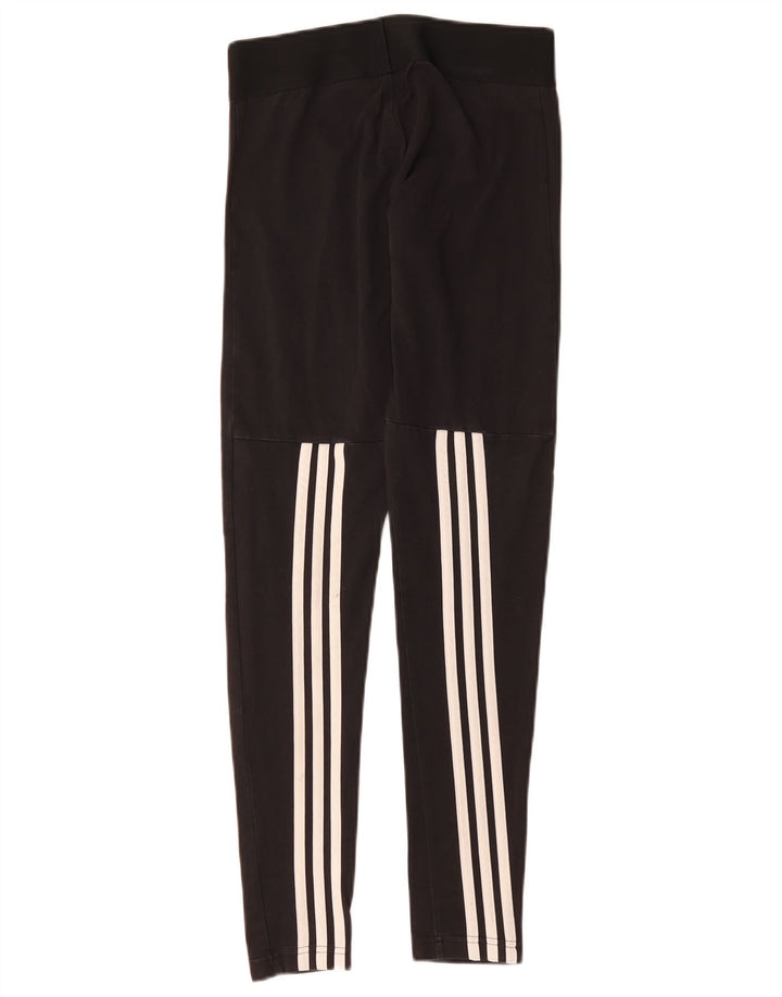 ADIDAS Leggings Femme UK 8/10 Petit Noir Coton