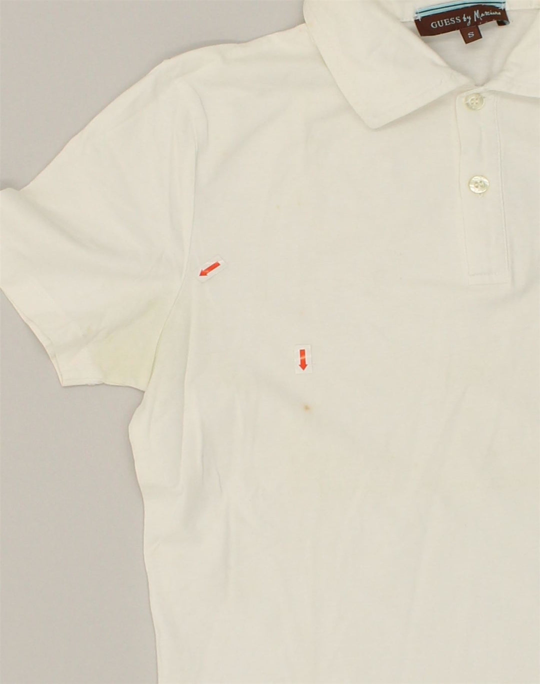 GUESS Mens Polo Shirt Small White Cotton | Vintage Guess | Thrift | Second-Hand Guess | Used Clothing | Messina Hembry 