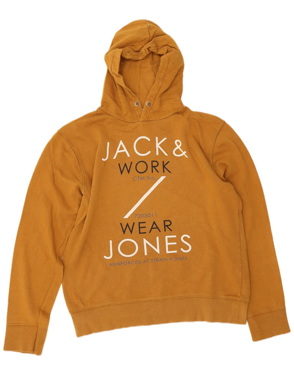 Jack & Jones Pull à Capuche Graphique Homme Jaune Coton XL