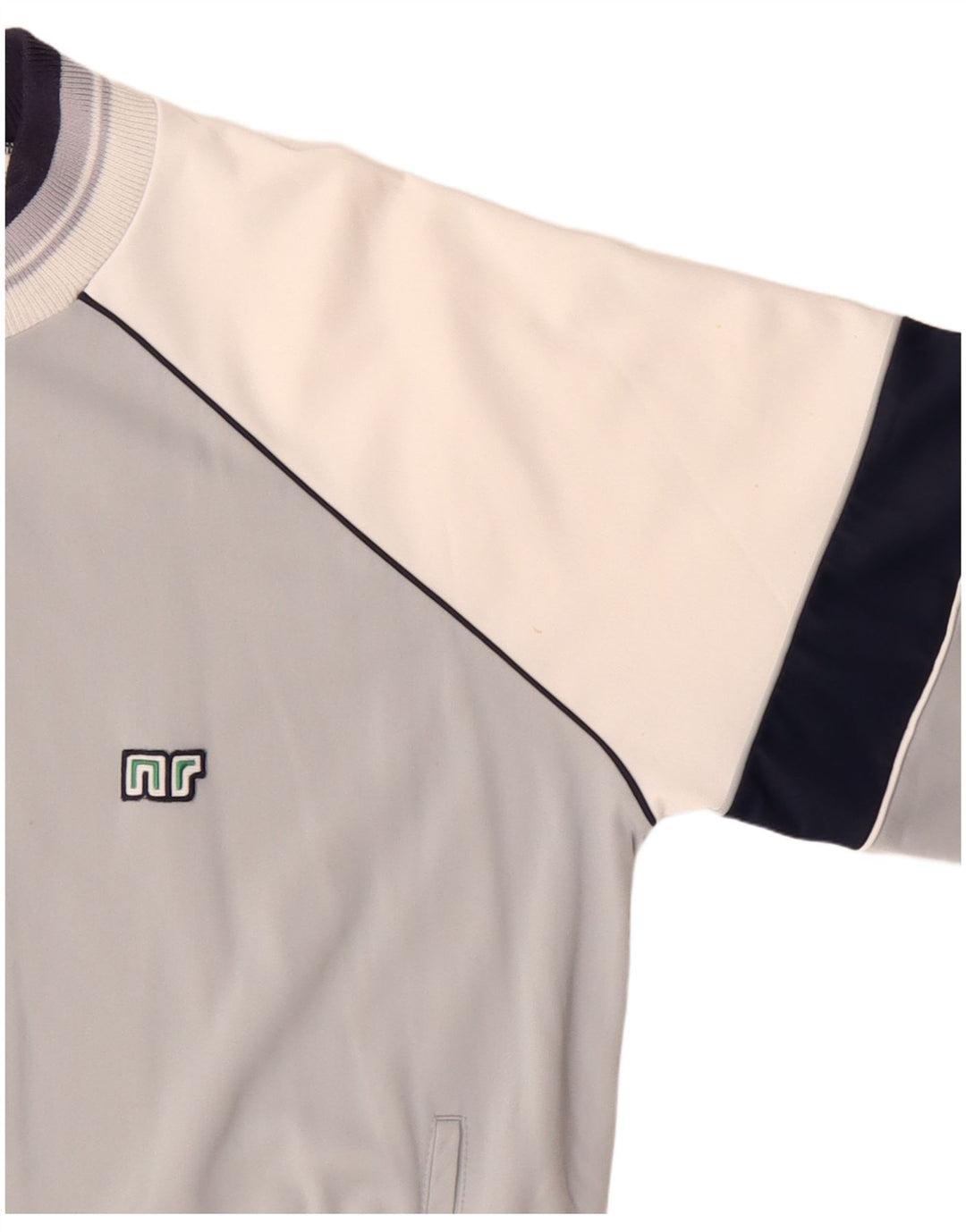 vintage Mens Survêtement Top Veste IT 52 Grand Gris Colourblock