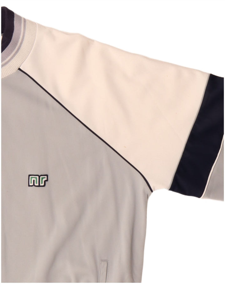 vintage Mens Survêtement Top Veste IT 52 Grand Gris Colourblock