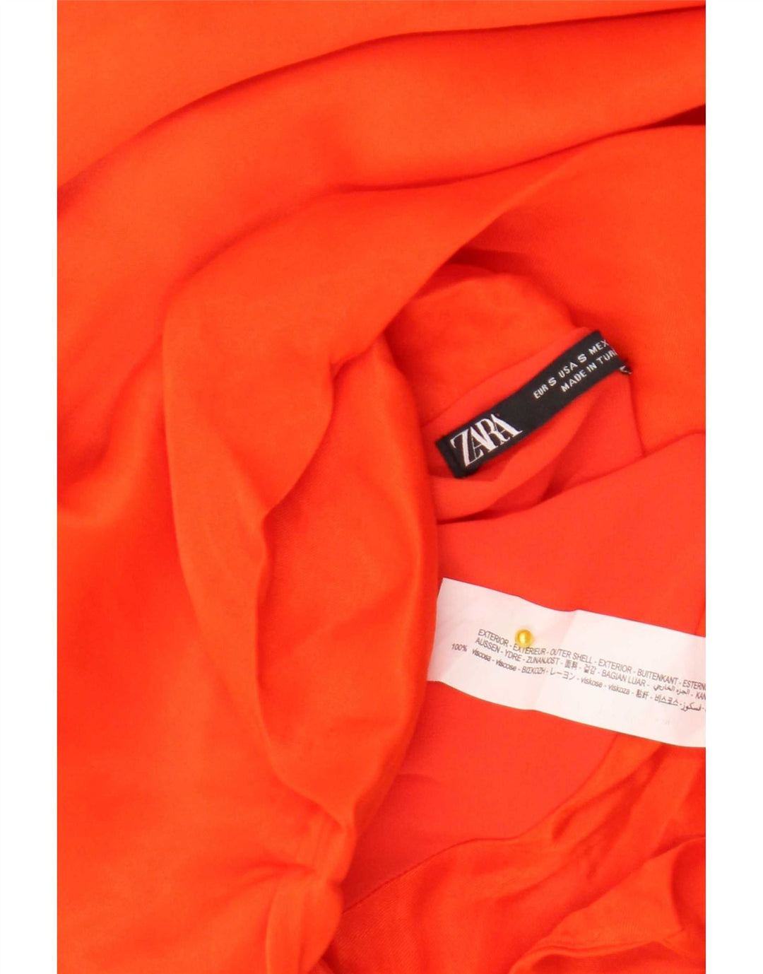 Zara Haut Licou Femme UK 10 Petite Viscose Orange