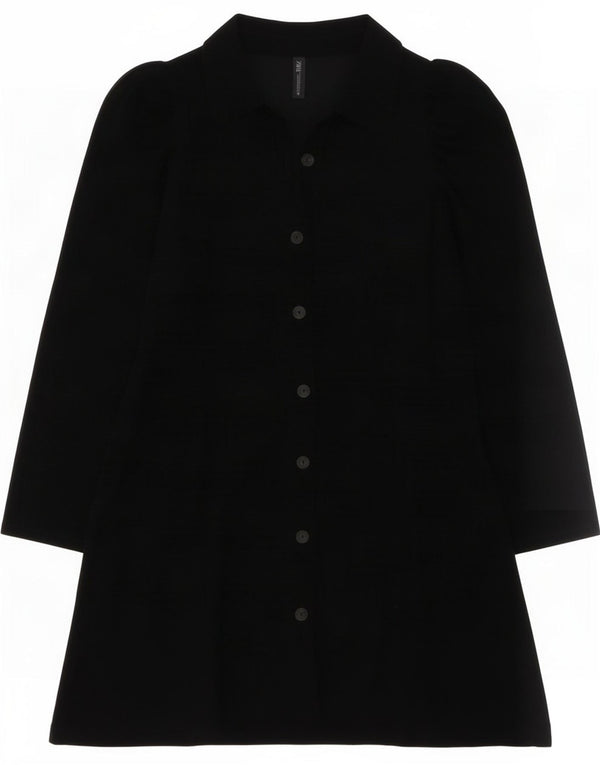 Zara Robe chemise pour femme UK 20 2XL Noir Lyocell