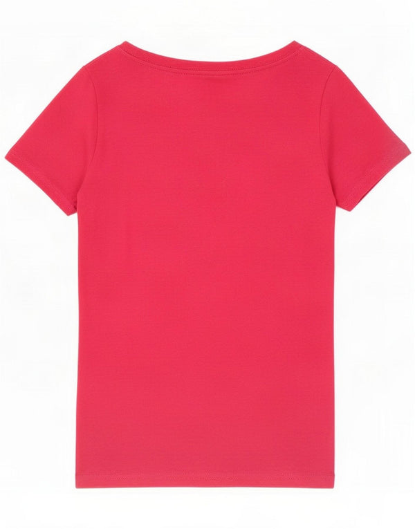 Tommy Hilfiger Womens Graphic T-Shirt Top UK 10 Small Red Cotton