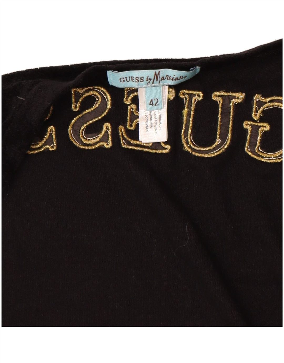 GUESS BY MARCIANO Haut cardigan graphique enveloppant pour femme IT 42 Noir moyen