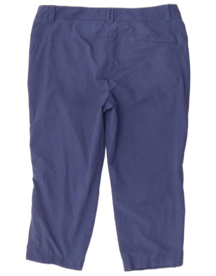 Rohan Pantalon cargo cargo pour femme UK 14 Large W36 L22 Bleu Polyamide