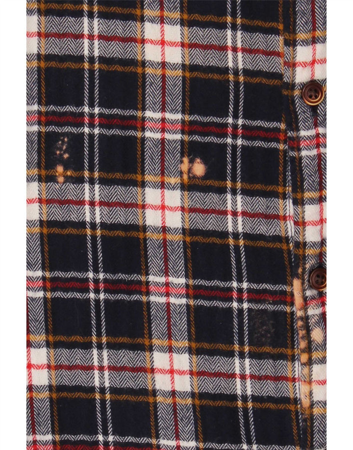Superdry Chemise Regular Fit Flannel XL Bleu Marine à Carreaux Coton