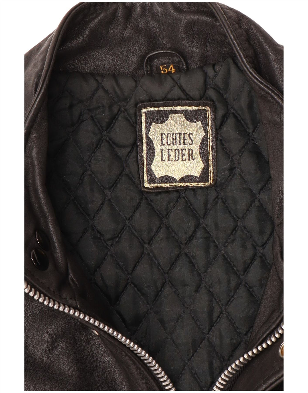 VINTAGE Veste en cuir militaire pour homme IT 54 2XL Cuir noir