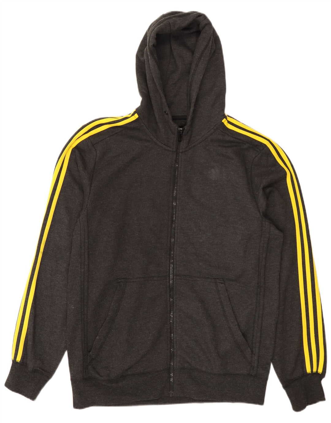 Adidas Pull à capuche zippé pour homme Large Gris Polyester