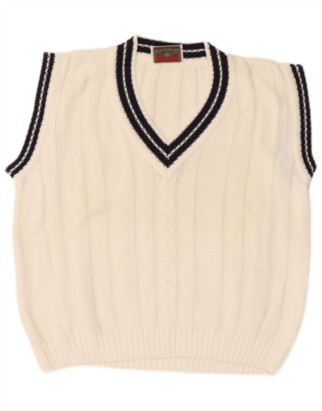 vintage Womens Vest Débardeur UK 14 Moyen Blanc