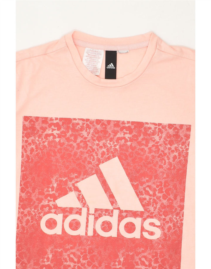 ADIDAS Womens Graphic T-Shirt Top UK 12 Medium Pink | Vintage Adidas | Thrift | Second-Hand Adidas | Used Clothing | Messina Hembry 