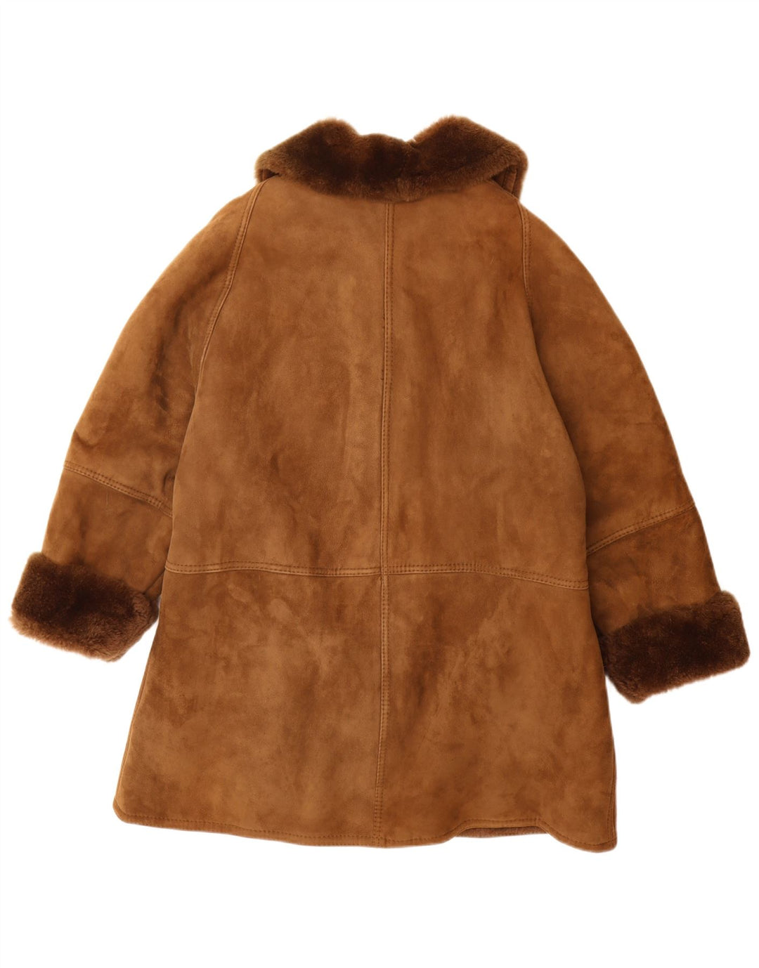 Belfe Manteau en peau de mouton pour femme UK 14 Cuir marron moyen