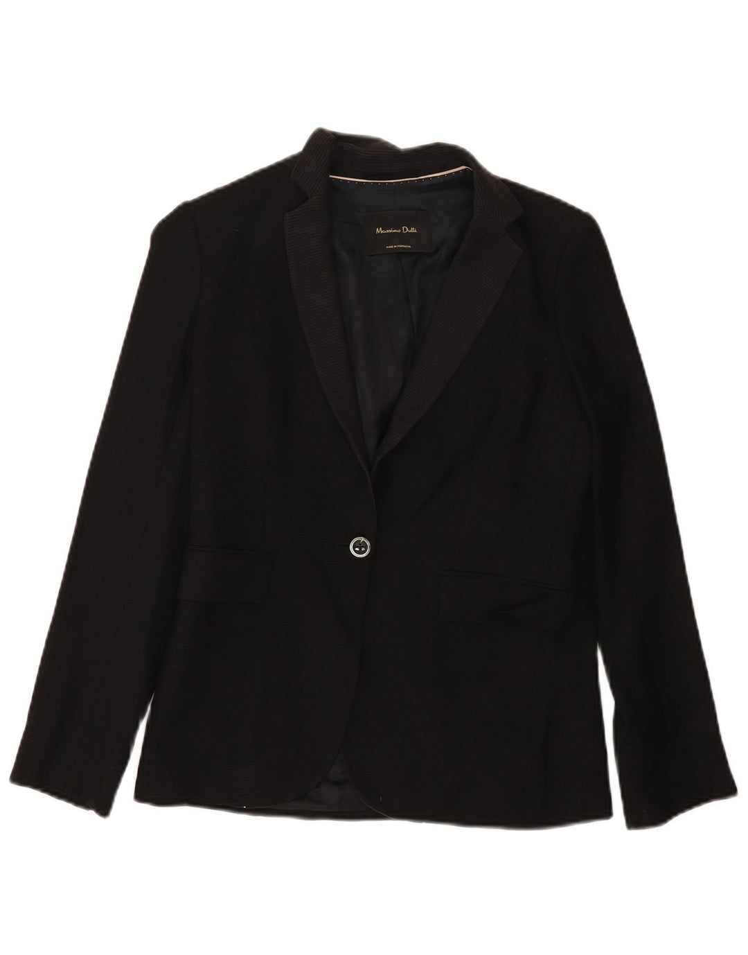 MASSIMO DUTTI Veste blazer 1 bouton pour femme EU 36 XS Laine noire