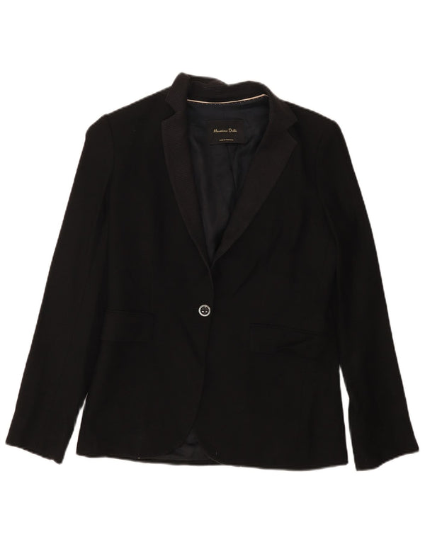 MASSIMO DUTTI Veste blazer 1 bouton pour femme EU 36 XS Laine noire