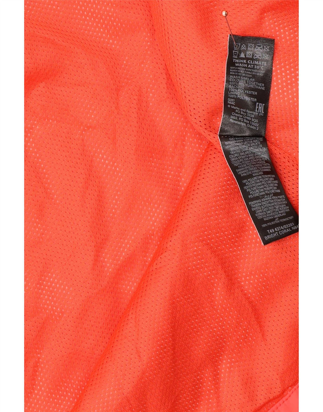 Marks & Spencer Veste de pluie surdimensionnée à capuche pour femme UK 8 Small Orange