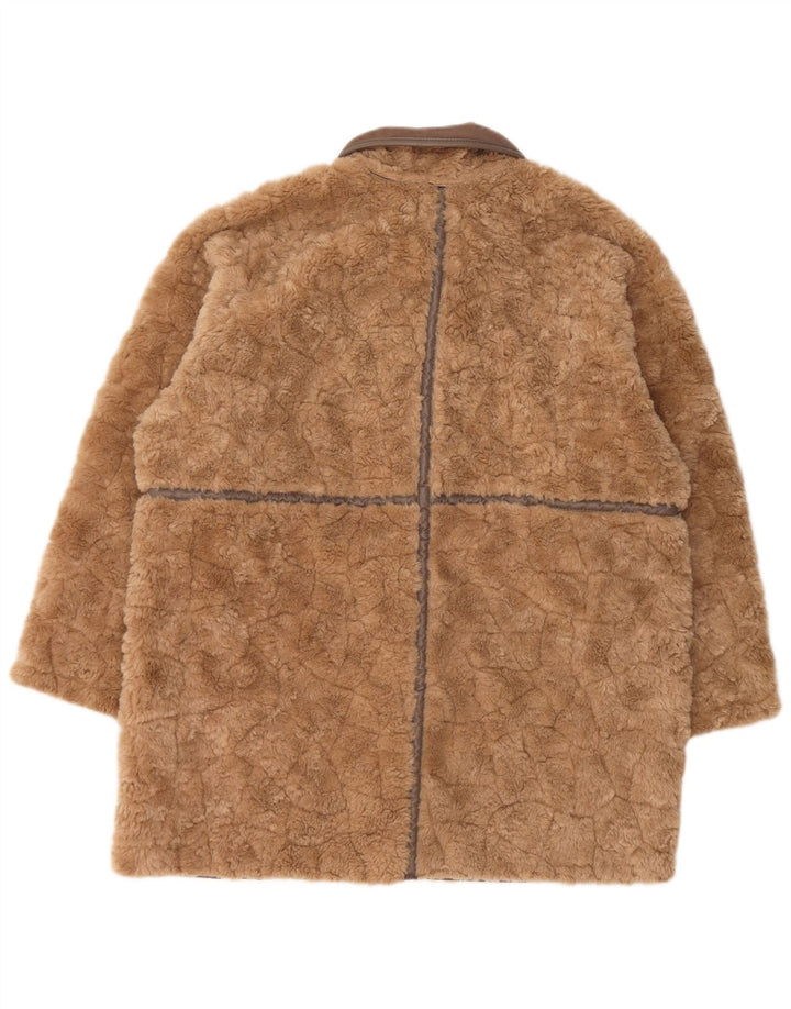 H&M Manteau moelleux surdimensionné Teddy Bear pour femme UK 14 Marron moyen Polyester