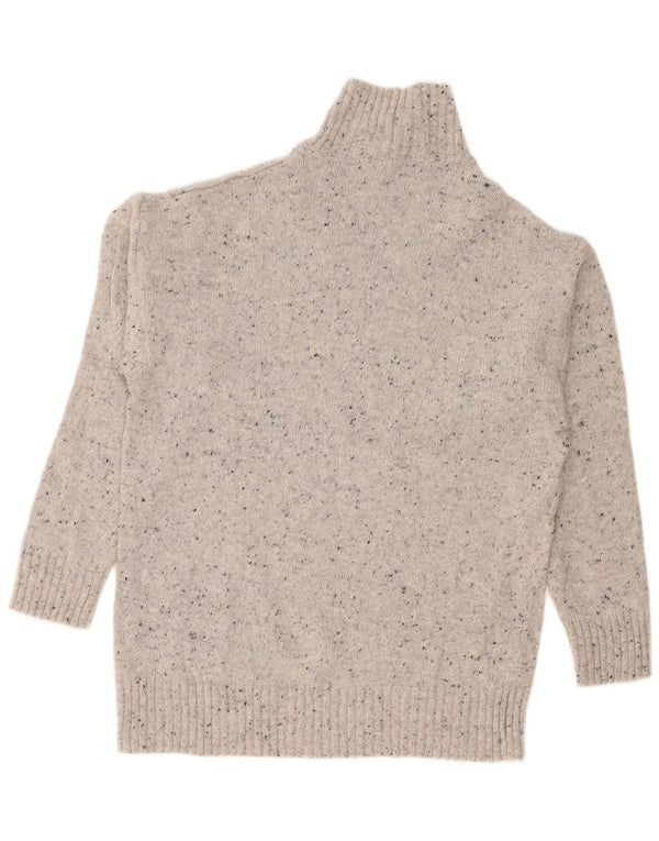 Zara Pull surdimensionné à col roulé pour femme UK 10 Petit gris moucheté