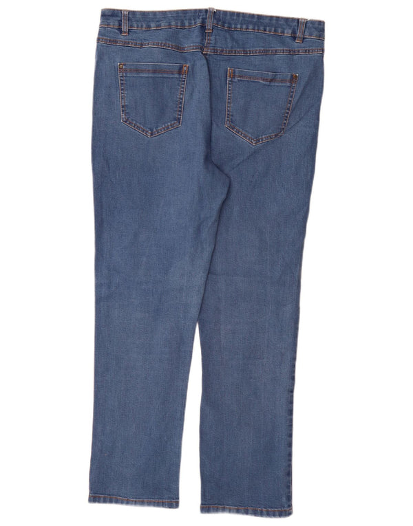 M&Co Jean droit pour femme UK 16 Large W34 L29 Bleu Coton