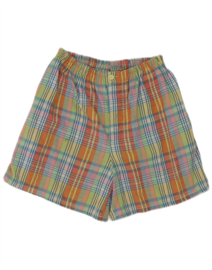 Benetton Short Taille Haute Femme W28 Carreau Multicolore Moyen