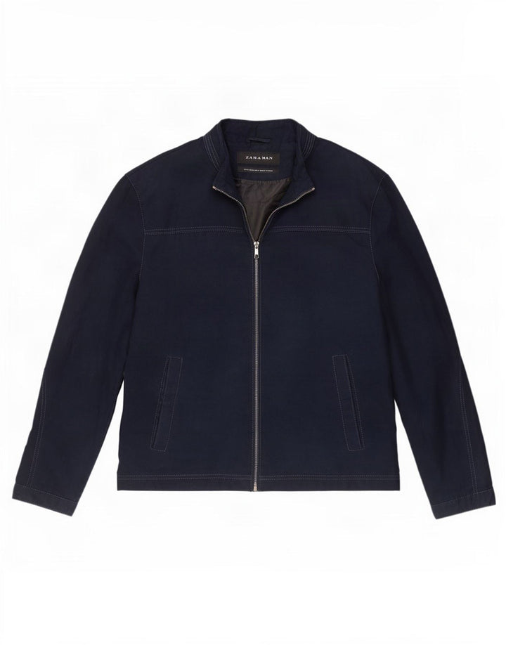 Zara Veste Bomber Homme UK 42 XL Bleu Marine