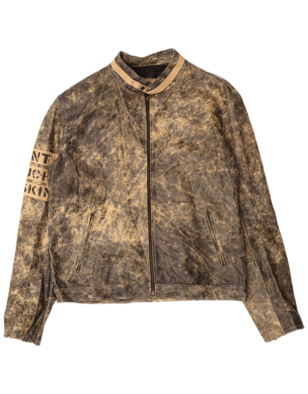 Bata Veste en cuir graphique pour homme IT 52 XL Cuir gris