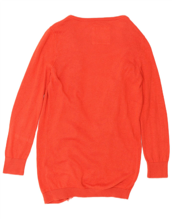 Hollister Pull cardigan ouvert à volants sur le devant pour femme UK 10 Petit coton rouge
